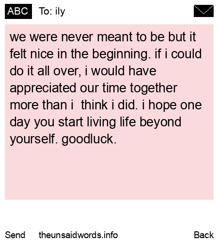 unsent message to ily