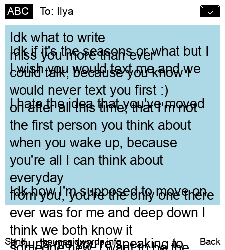 unsent message to Ilya
