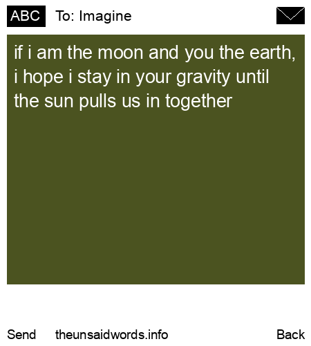 unsent message to Imagine