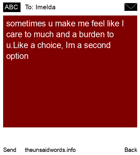 unsent message to Imelda