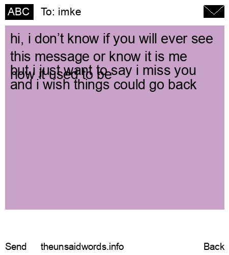 unsent message to imke