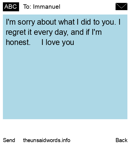 unsent message to Immanuel