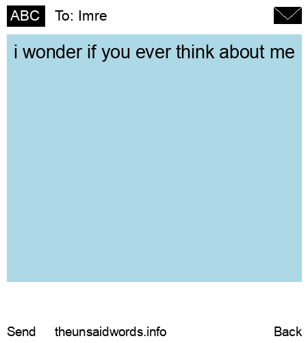 unsent message to Imre