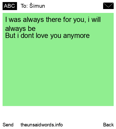 unsent message to Šimun