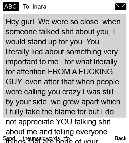 unsent message to inara
