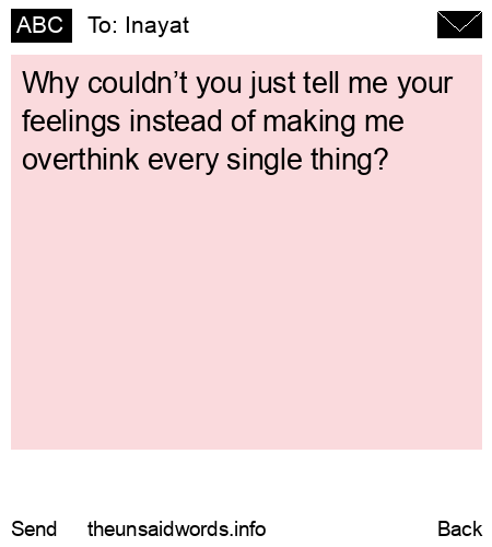 unsent message to Inayat
