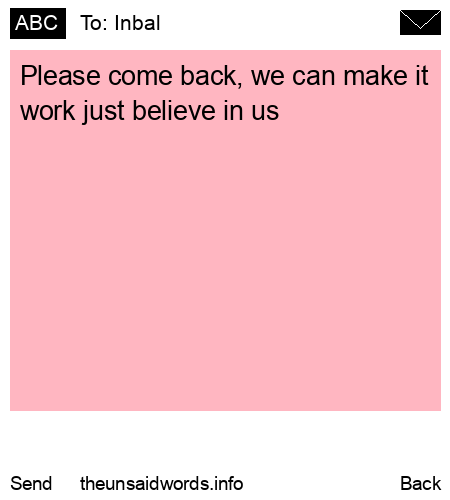 unsent message to Inbal