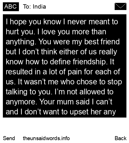 unsent message to India