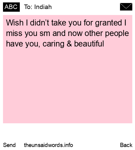 unsent message to Indiah 