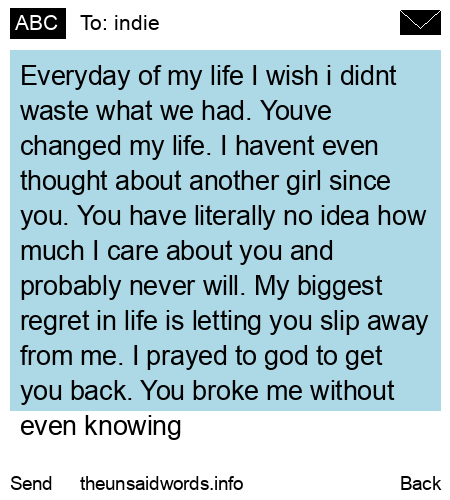unsent message to indie