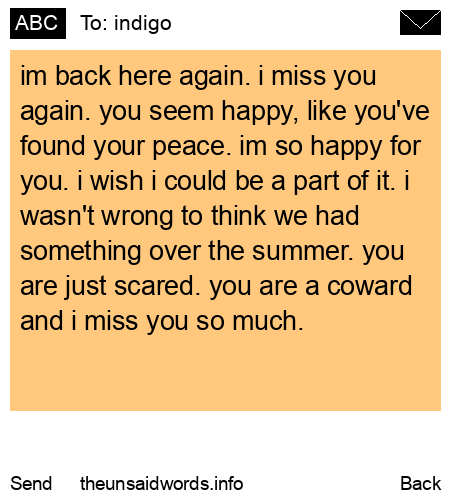 unsent message to indigo