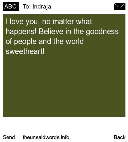 unsent message to Indraja