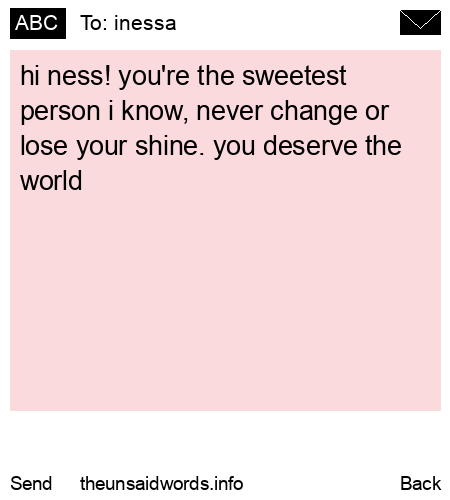 unsent message to inessa
