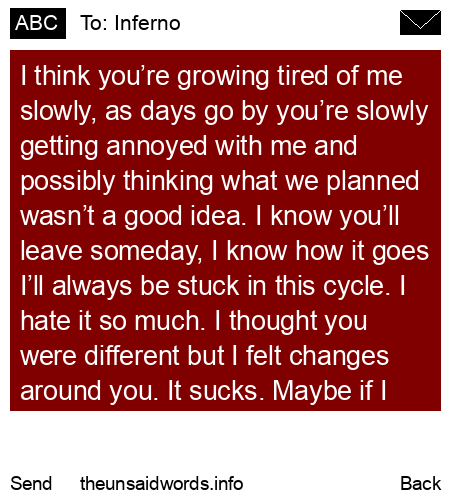 unsent message to Inferno