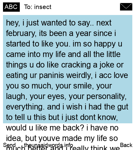 unsent message to insect