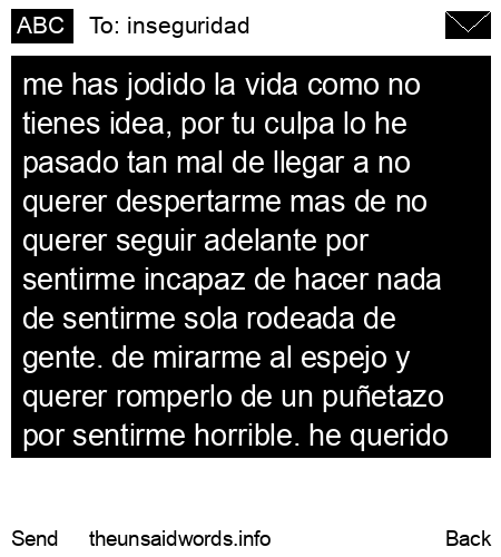 unsent message to inseguridad
