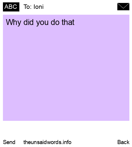 unsent message to Ioni