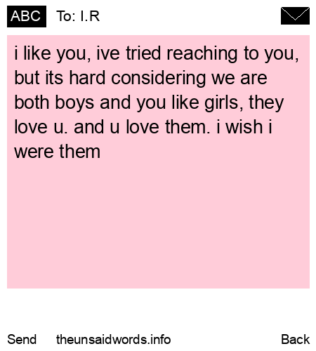 unsent message to I.R