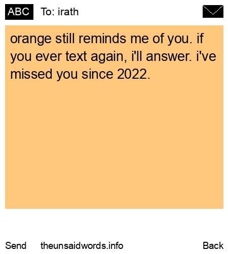 unsent message to irath