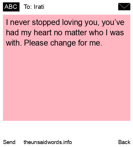 unsent message to Irati