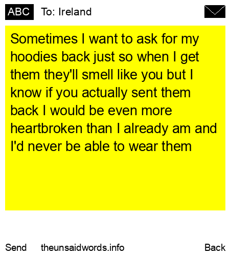 unsent message to Ireland