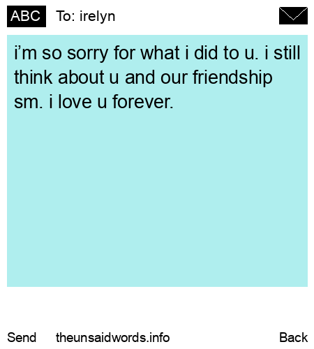 unsent message to irelyn