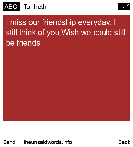 unsent message to Ireth 