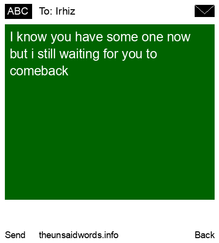 unsent message to Irhiz