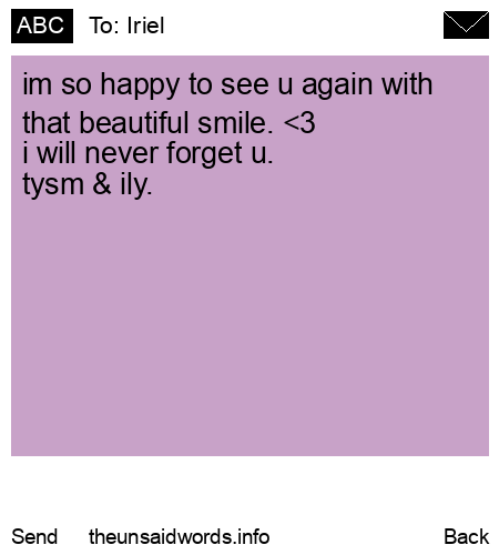 unsent message to Iriel