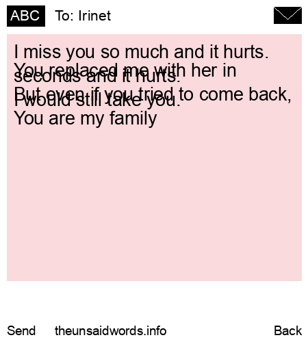 unsent message to Irinet