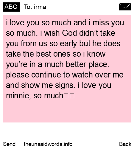 unsent message to irma
