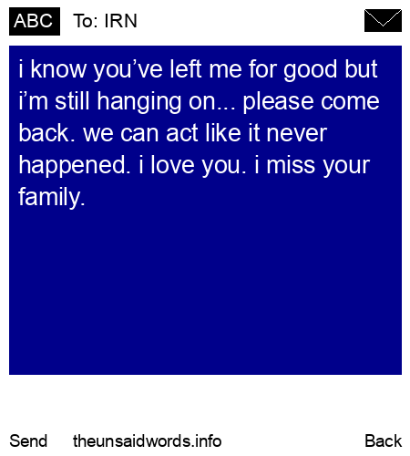 unsent message to IRN