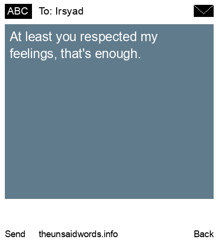 unsent message to Irsyad