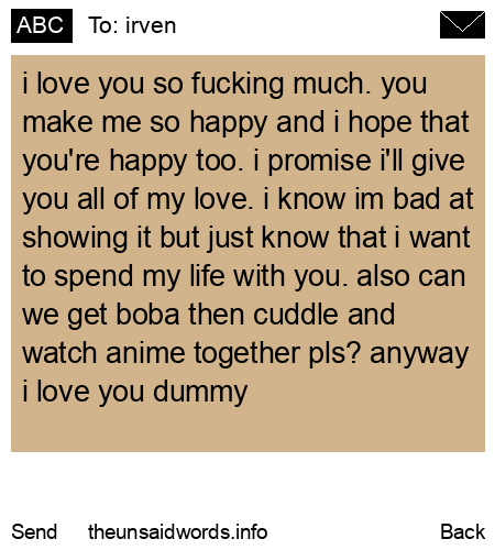 unsent message to irven
