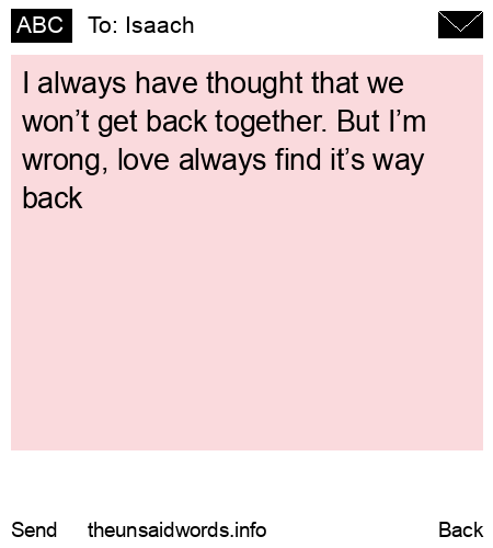 unsent message to Isaach