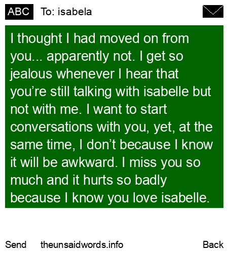unsent message to isabela