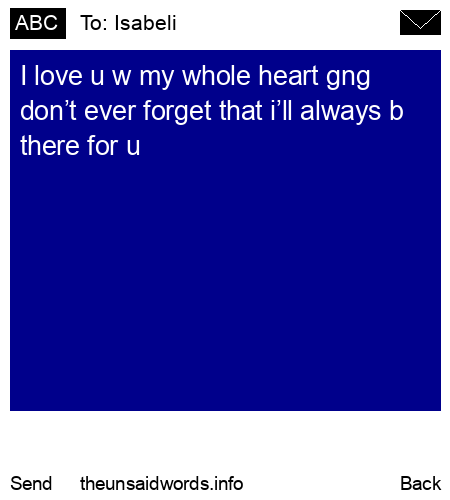 unsent message to Isabeli