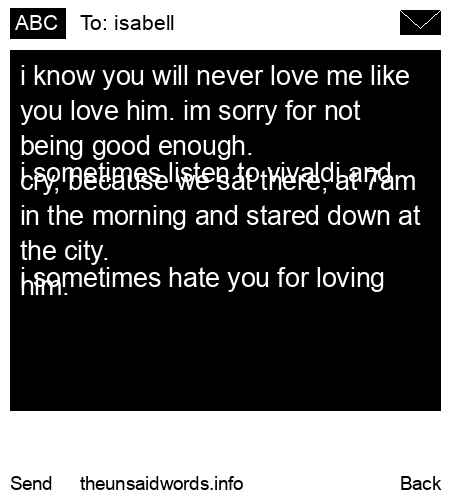 unsent message to isabell