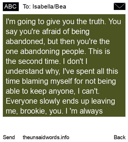 unsent message to Isabella/Bea