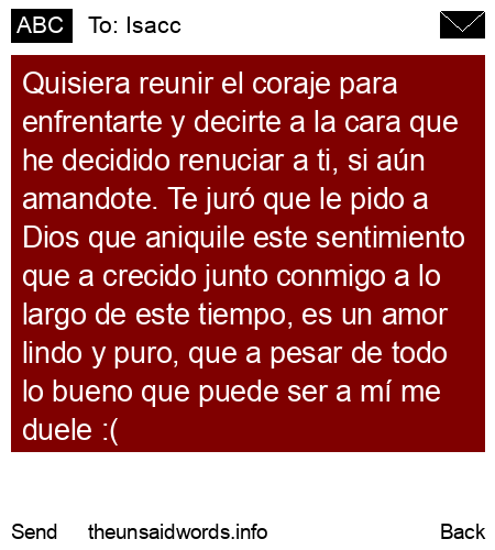 unsent message to Isacc