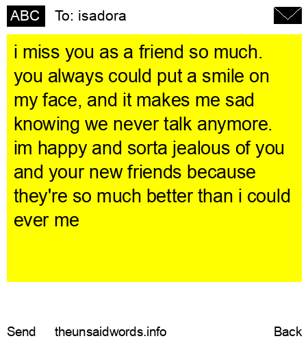 unsent message to isadora