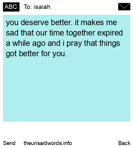 unsent message to isaiah