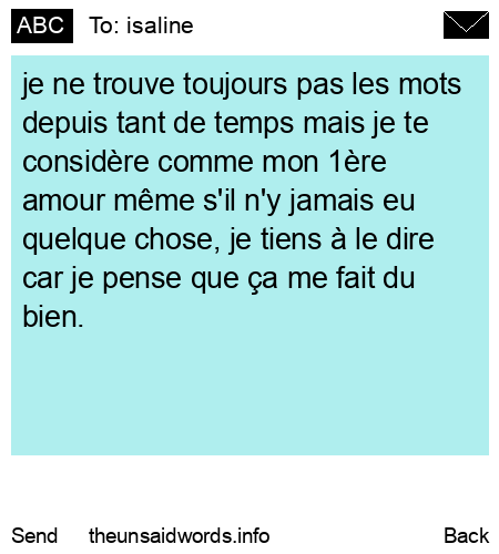 unsent message to isaline