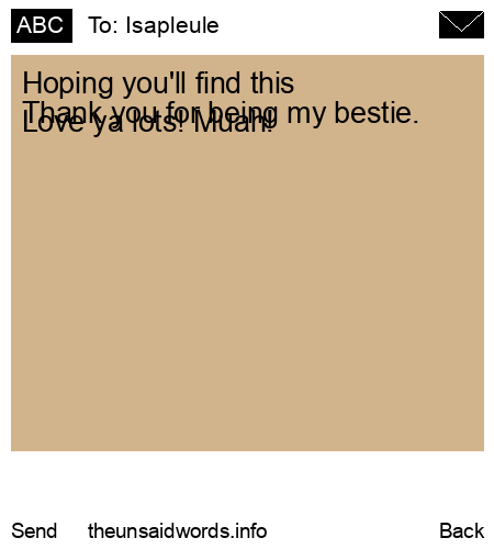 unsent message to Isapleule