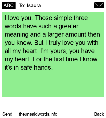 unsent message to Isaura