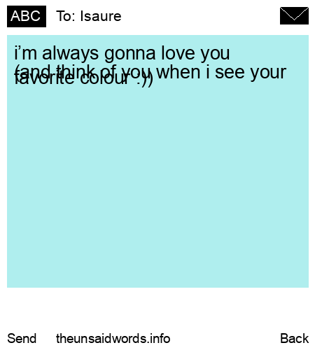 unsent message to Isaure