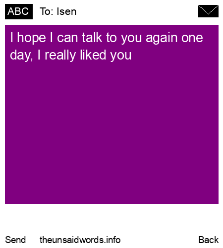 unsent message to Isen