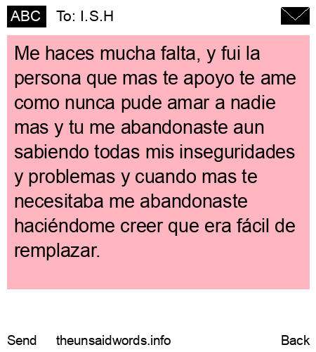 unsent message to I.S.H