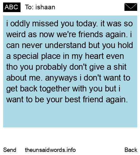 unsent message to ishaan