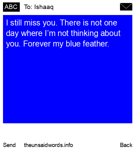 unsent message to Ishaaq
